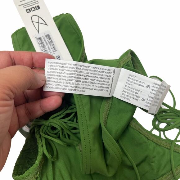 Minkpink Lush Shirred Tassle Swim Bottom Green M - Picture 7 of 8